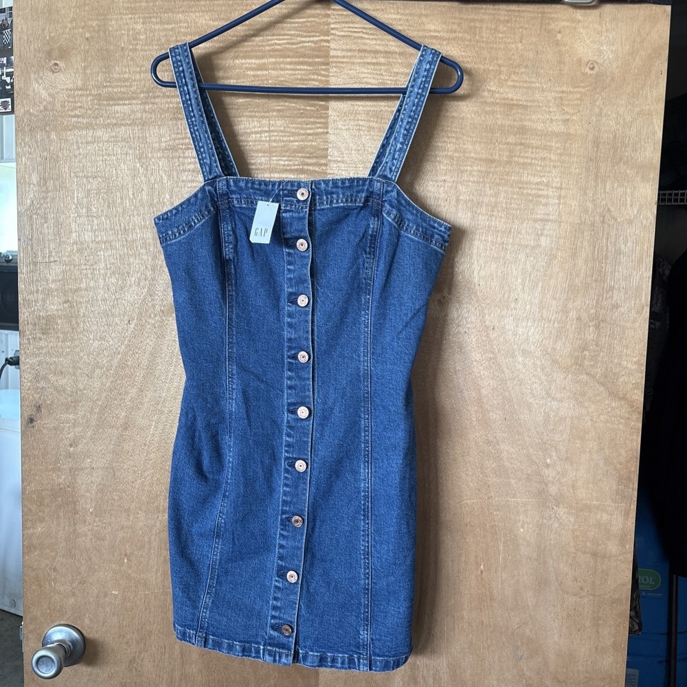 Gap | NWT Denim Mini Dress Button Front